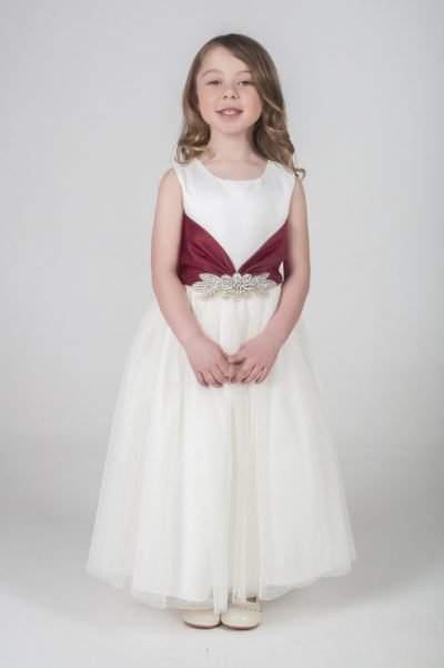 Visara Broach Dress In Wine V341