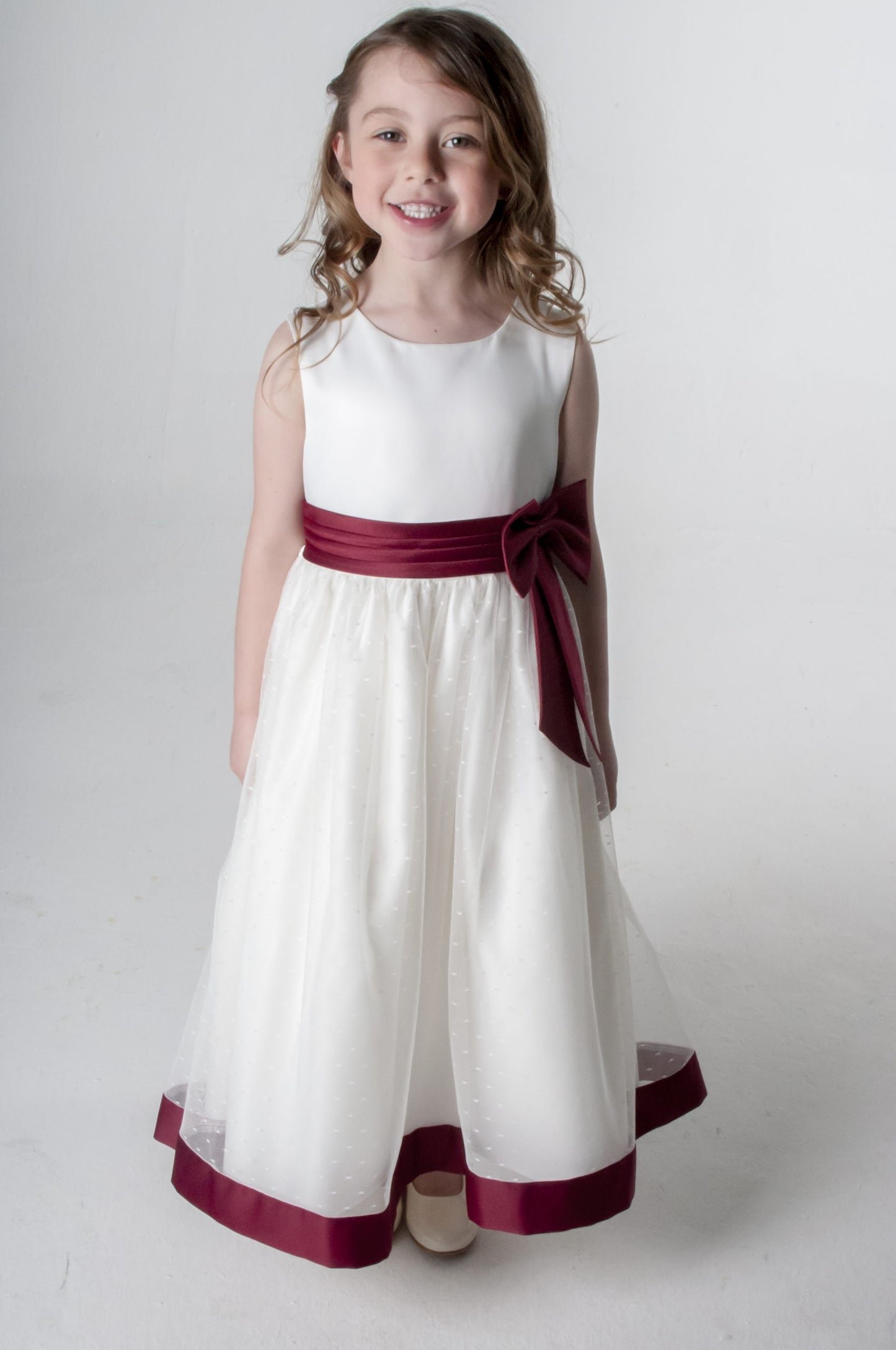 Visara Bow Dress in Wine V340