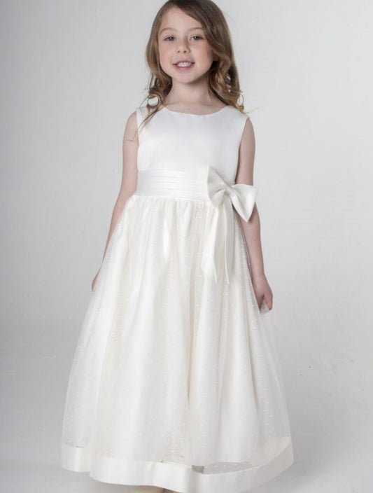 Visara Bow Dress in Ivory V340